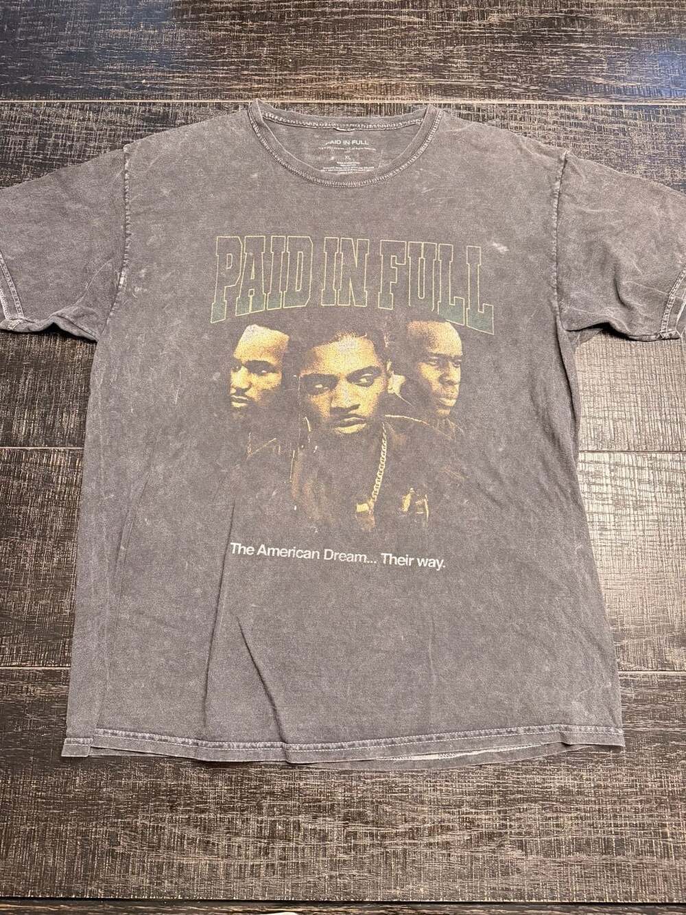 Paid In Full Movie Graphic Tee The American Dream Acid Wash Vintage Style